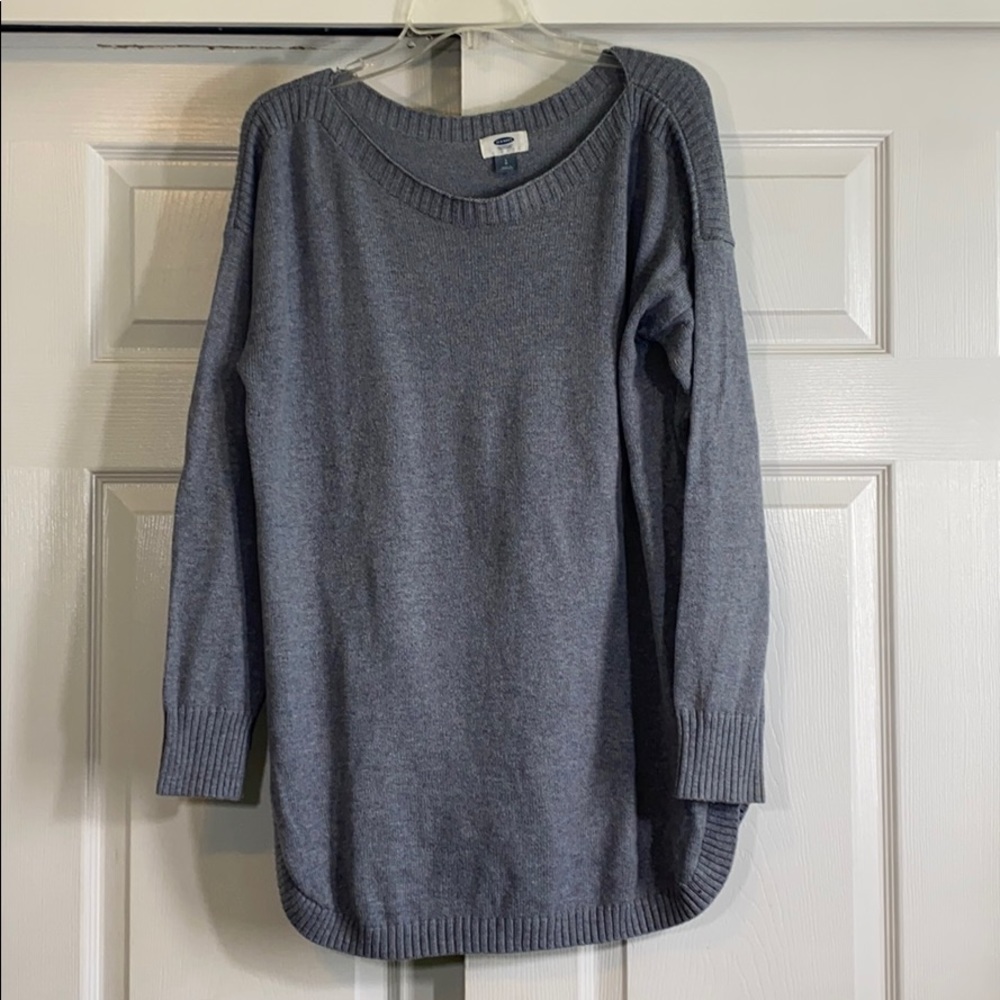 Old Navy Grey Scoop Neck Sweater L